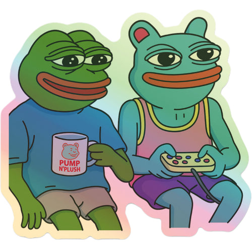 3 Pack Brett & Pepe Gaming Vibes Holographic Sticker – Pump N Plush